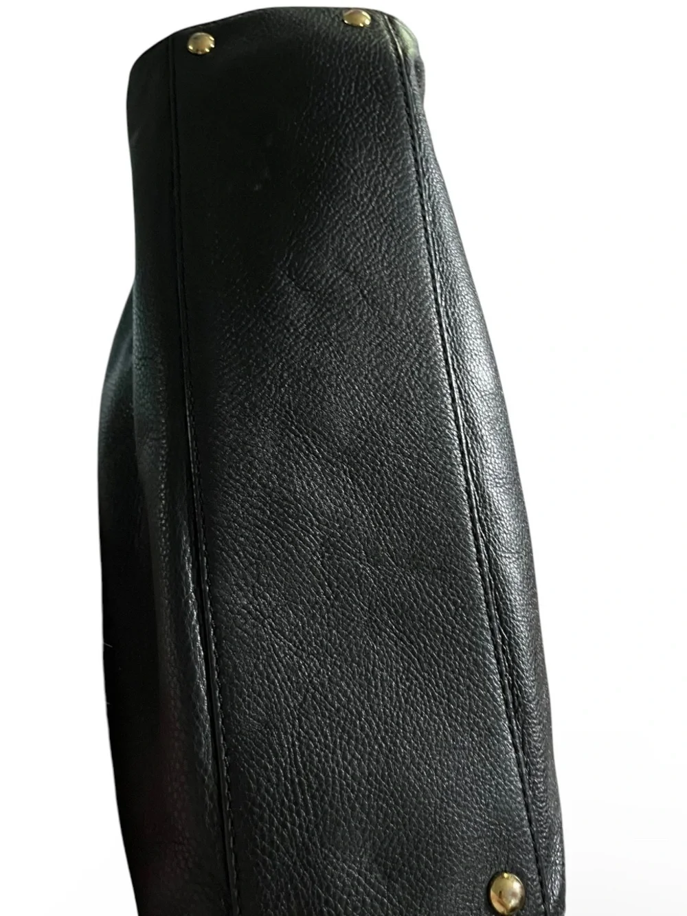 Michael Kors Black Pebbled Leather Tote with Gold Hardware